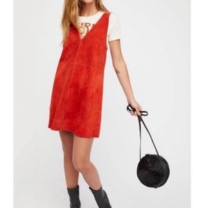 Free people suede orange dress size small